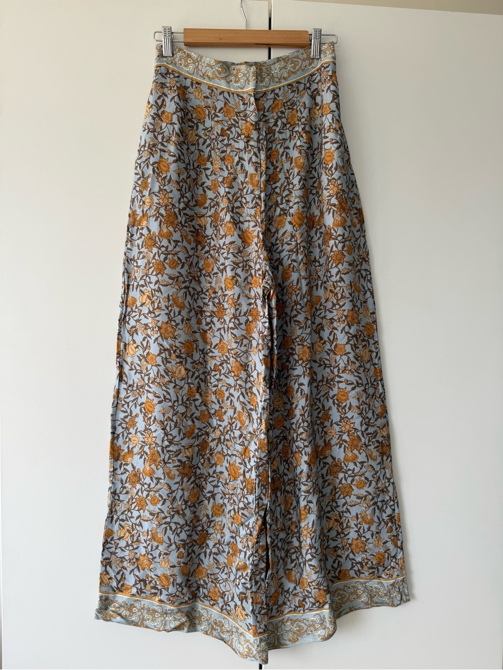 H&M Floral Scarf Print Wide Leg Palazzo Pants Size 8